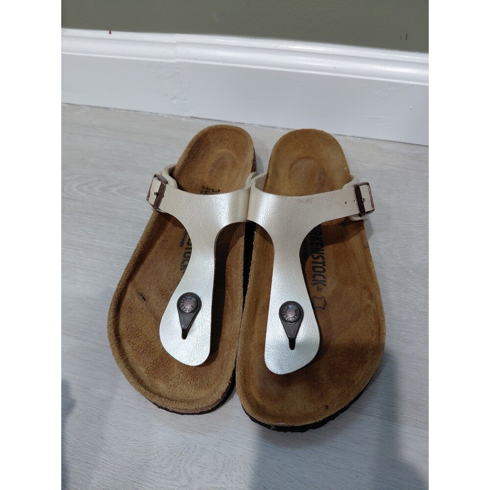 Birkenstock Gizeh BirkoFlor Graceful Pearl White Women Size 37EU 6US Regular - Picture 10 of 10